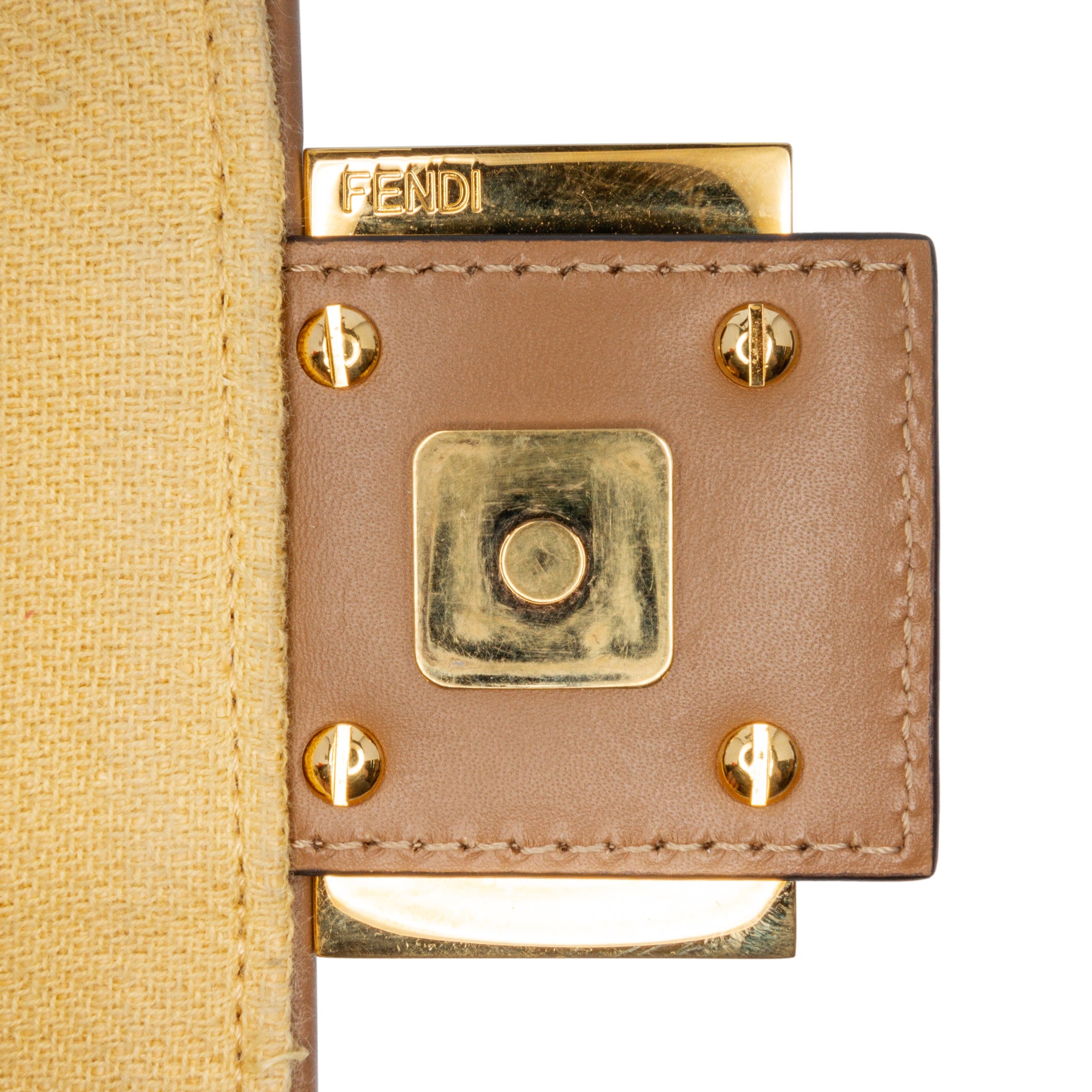 Fendi | Pre-Owned Zucca Embroidered Canvas Baguette Satchel | Yellow