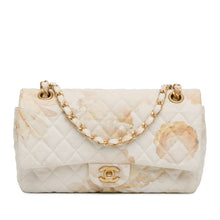 Chanel | Pre-Owned Medium Classic Printed Denim Floral Double Flap | Brown/Light Beige