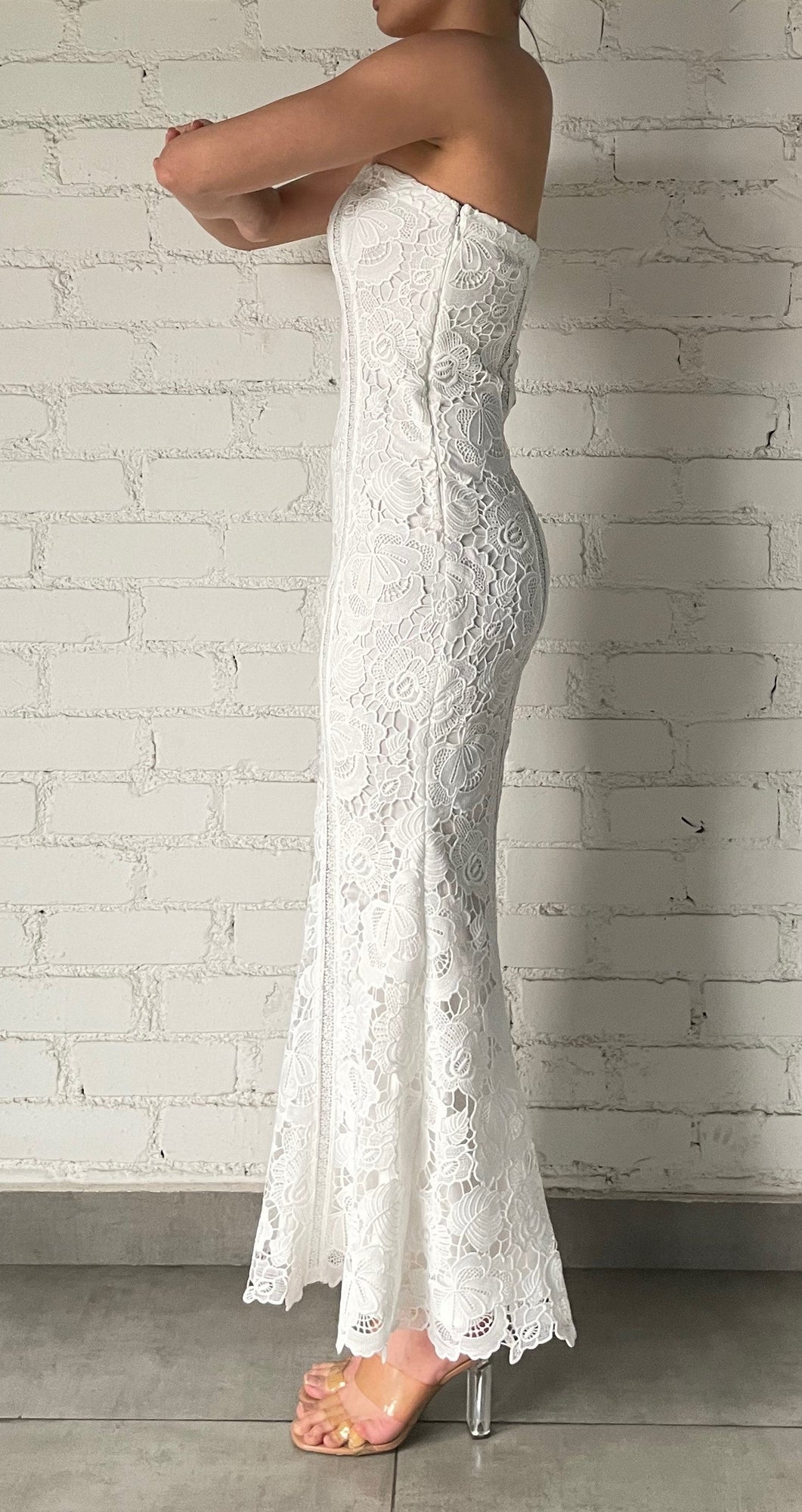 Rain Long Dress | White