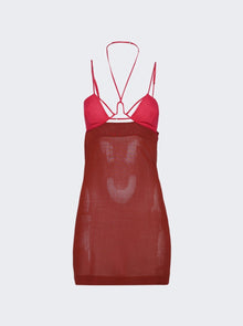 Women | Nensi Dojaka | U Wire Bra Mini Dress | Burnt Tangerine & Hot Pink
