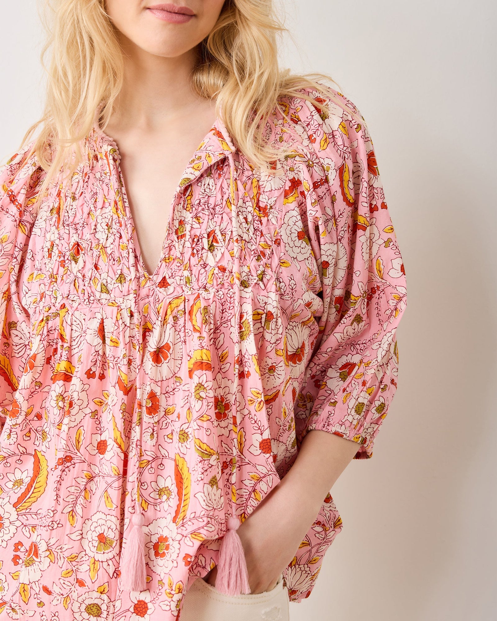 India Bloom  - Artifact Blouse - Soft Rose - Printfresh
