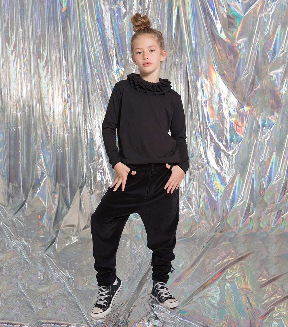 Kid | Velvet Tailored Pants | Black