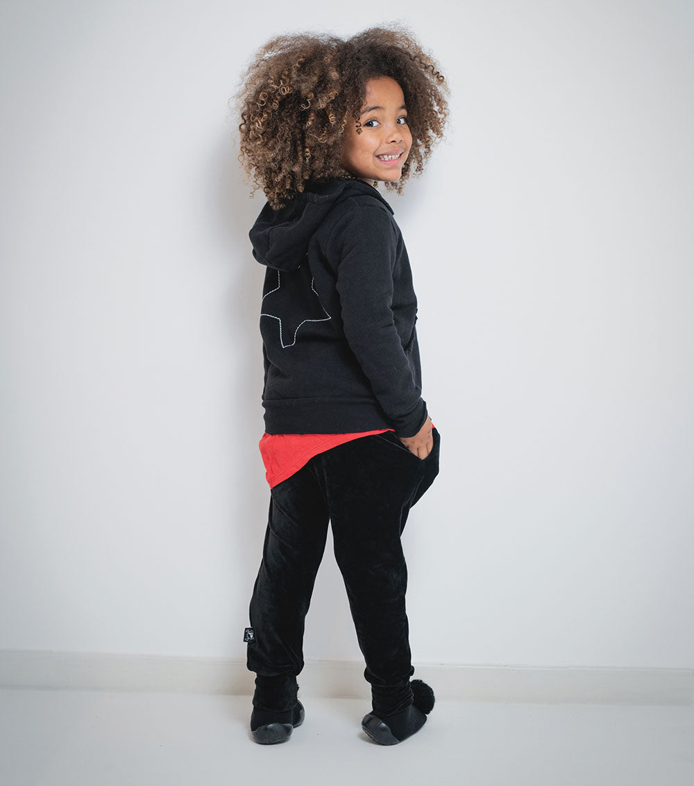 Kid | Velvet Baggy Pants | Black