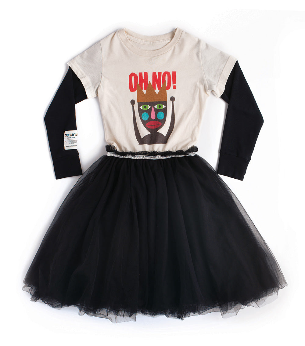 Kid | Crown Jester Tulle Dress | Natural x Black