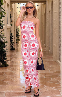 Arizona Tile Print Maxi Dress | Red