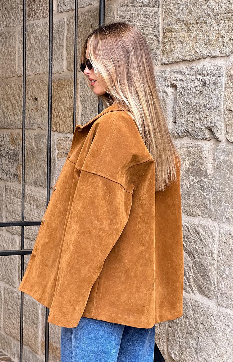 Suki Suede Oversized Jacket | Tan