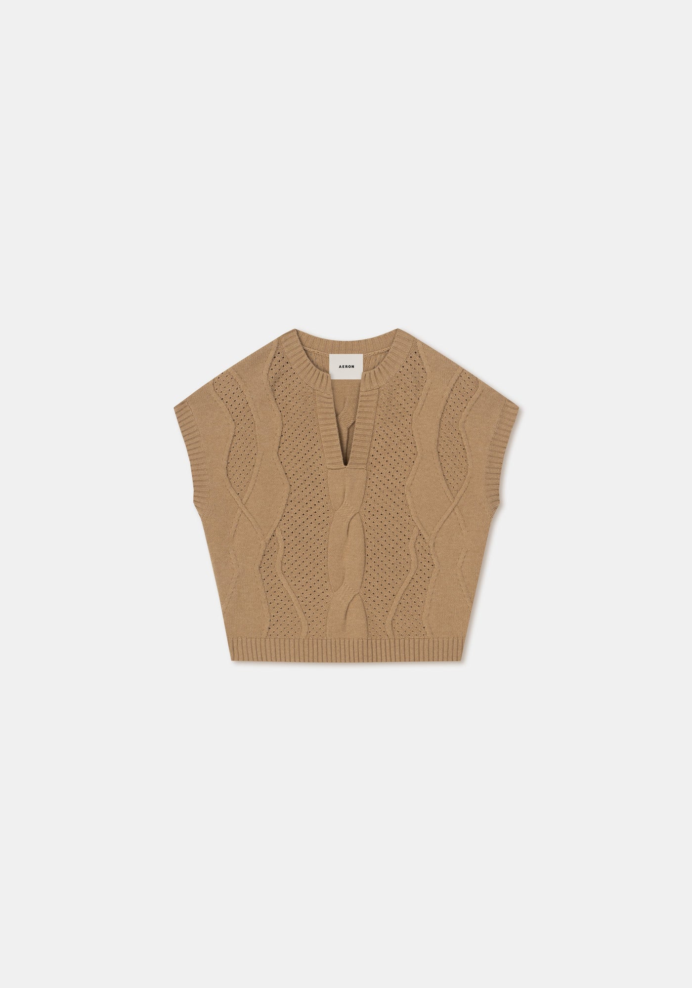 Aeron Noam Sleeveless Cable Sweater | Beige