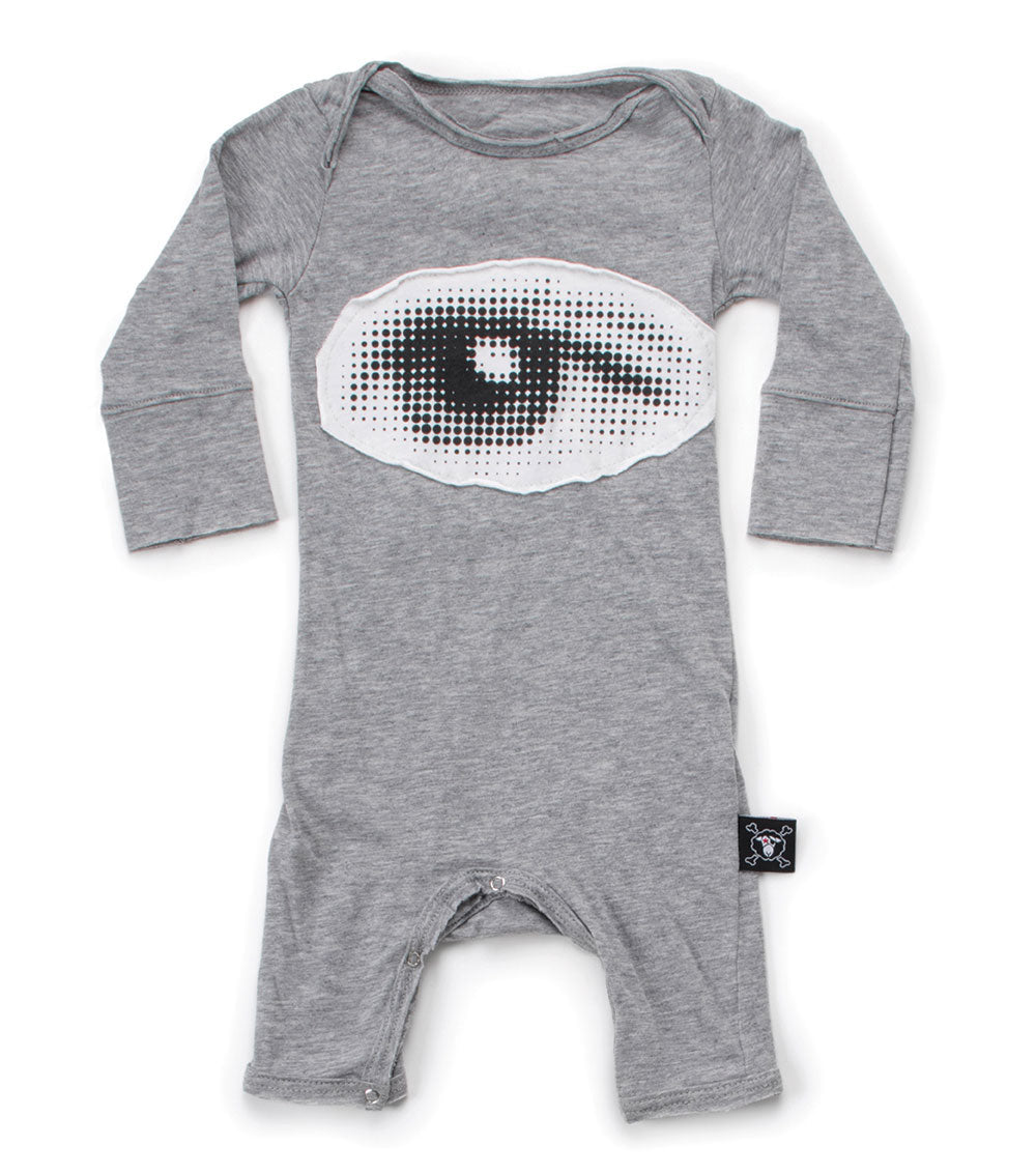 Kid | Eye Patch Playsuit | Heather Grey (V2)