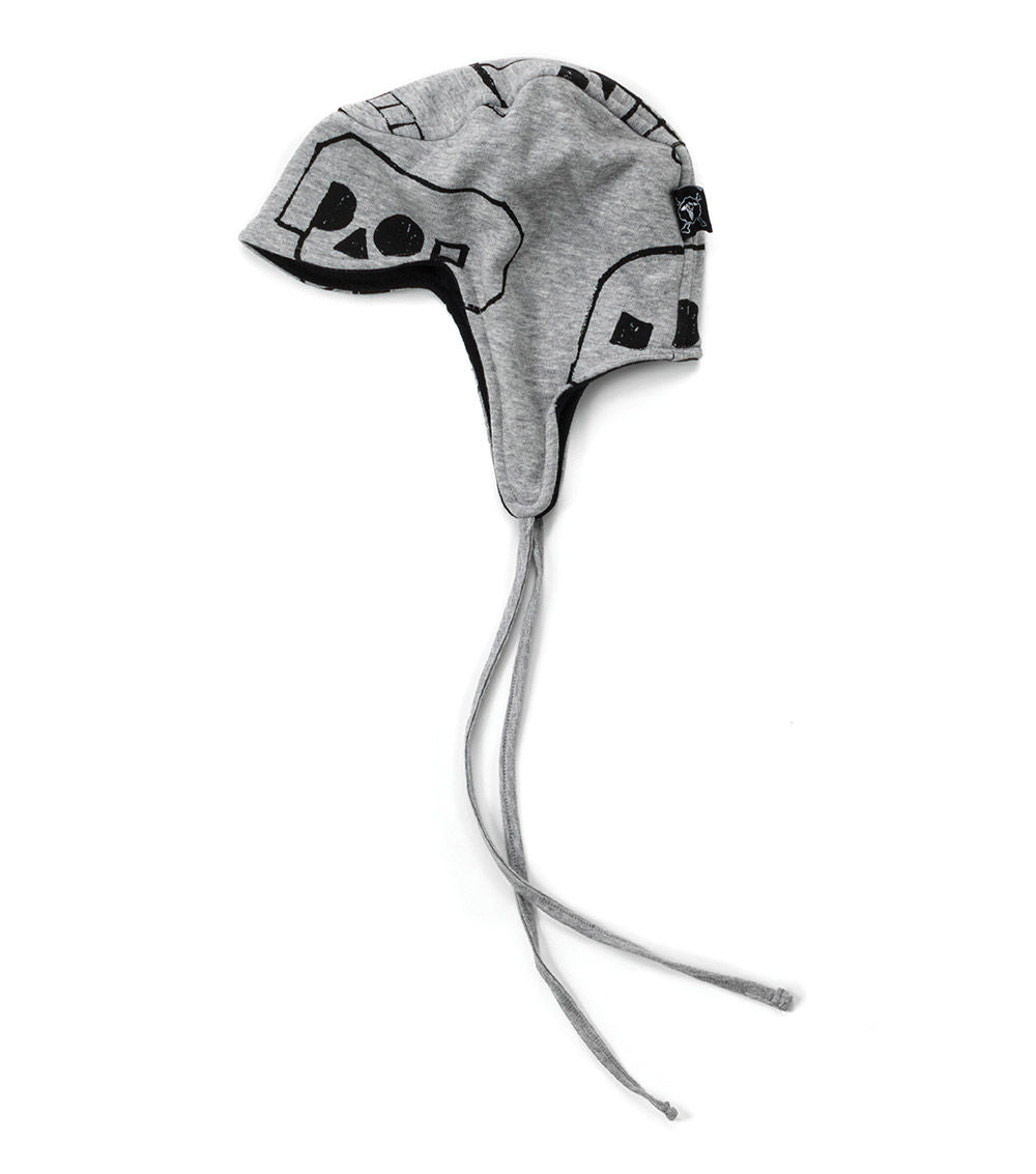 Kid | Skull Robot Shapka Hat | Heather Grey