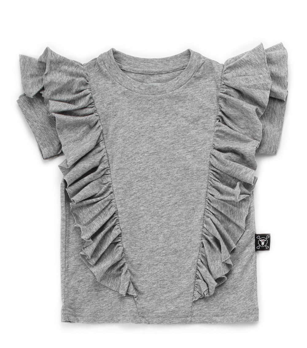 Kid | Ruffled T-Shirt | Heather Grey