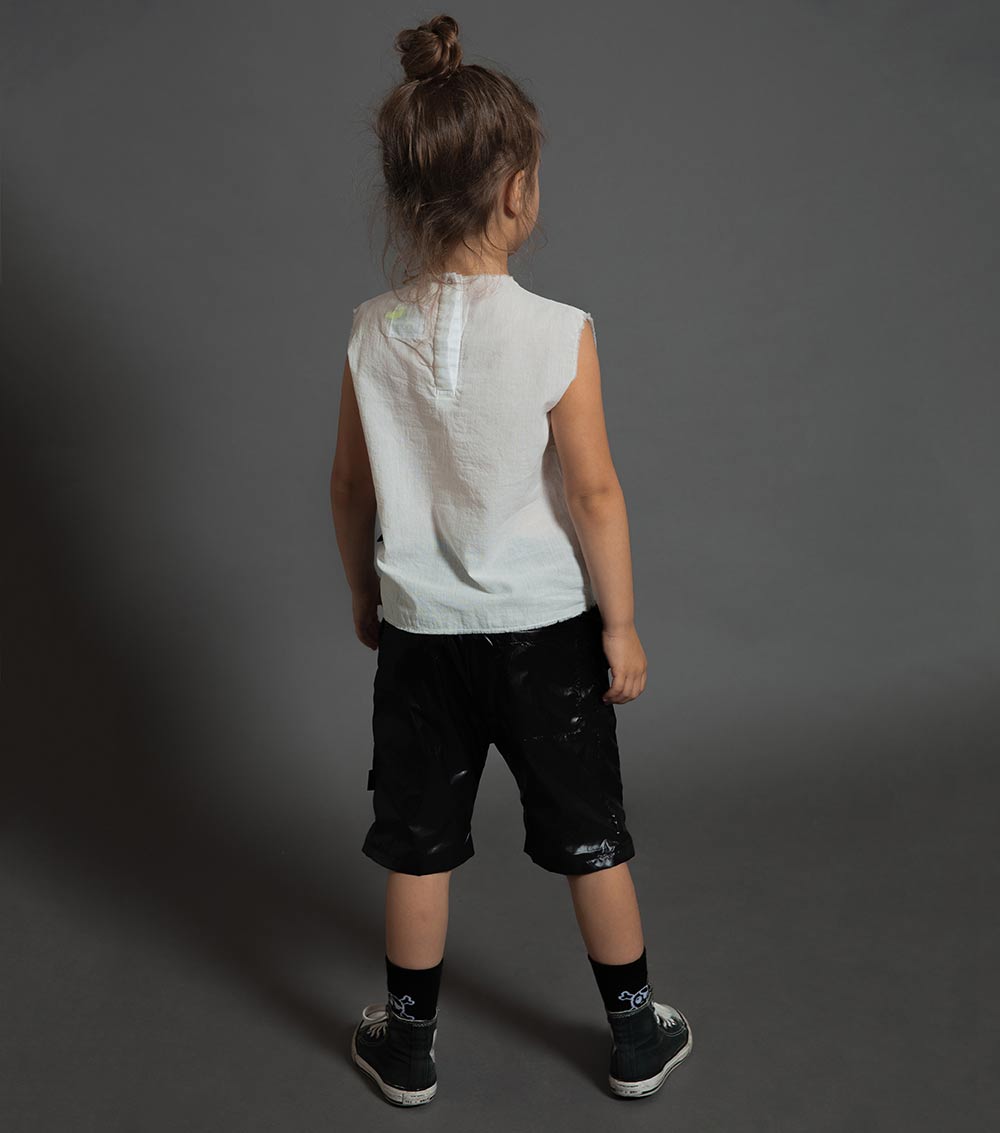 Kid | Patched Voile Shirt | White