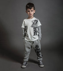 Kid | Tribal Dancers Baggy Pants | Heather Grey