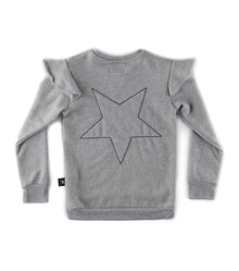 Kid | Embroidered Star Sweatshirt | Heather Grey