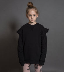 Kid | Embroidered Star Sweatshirt | Black