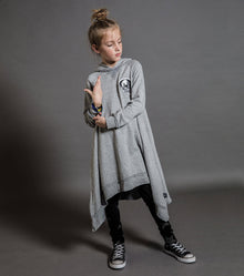 Kid | Hooded Poncho | Heather Grey