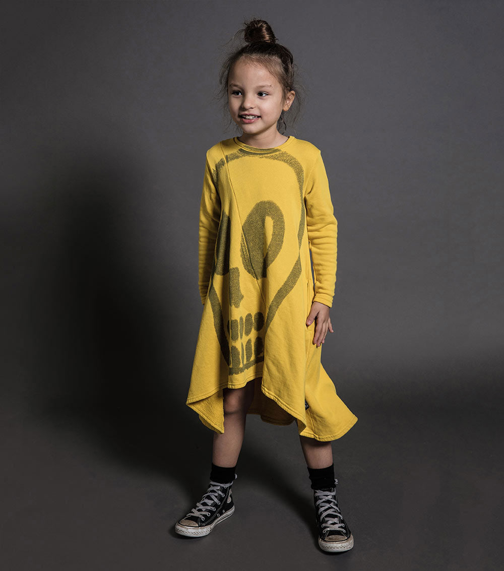 Kid | Dizzy Skull 360 Dress | Dusty Yellow