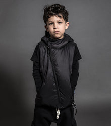 Kid | Hooded Down Vest | Black