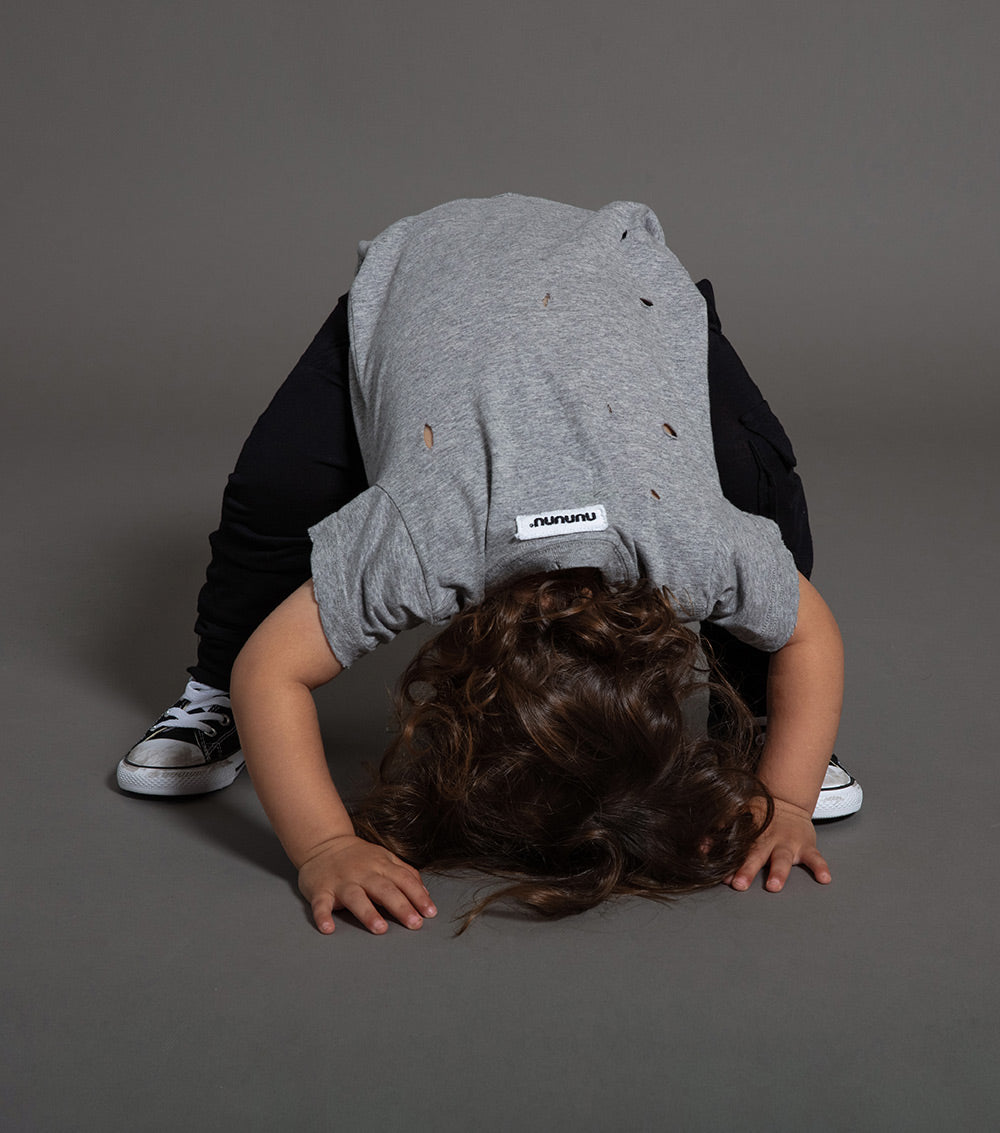 Kid | Hand Torn Deconstructed T-Shirt | Heather Grey