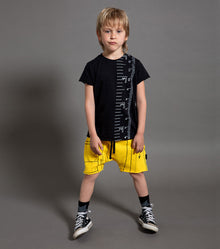 Kid | Sewing Pattern Sweatshorts | Lava Yellow