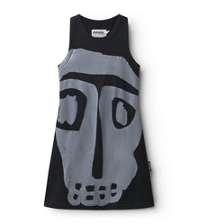 Kid | Mega Rowdy Mask Tank Dress | Black