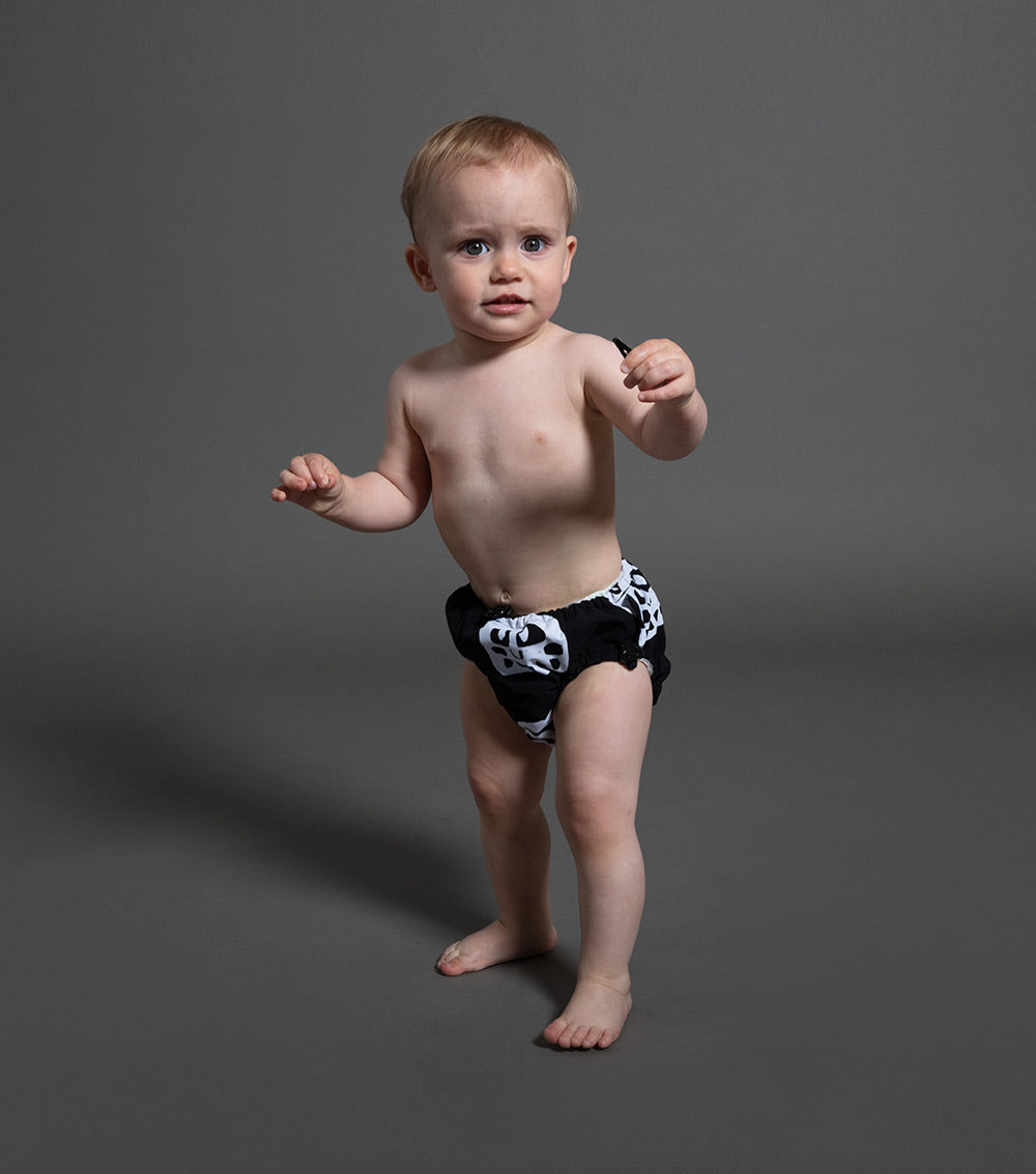Kid | Rowdy Masks Diaper Swim Trunks | Black