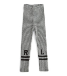 Kid | Low Stripe Knit Leggings | Heather Grey