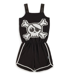 Kid | Skull Patch Tank Overall | Black