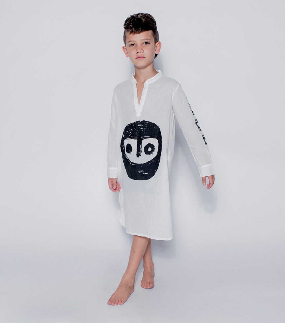 Kid | The Warrior Voile Kaftan | White