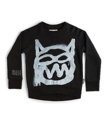 Kid | Mischief Cat Sweatshirt | Black