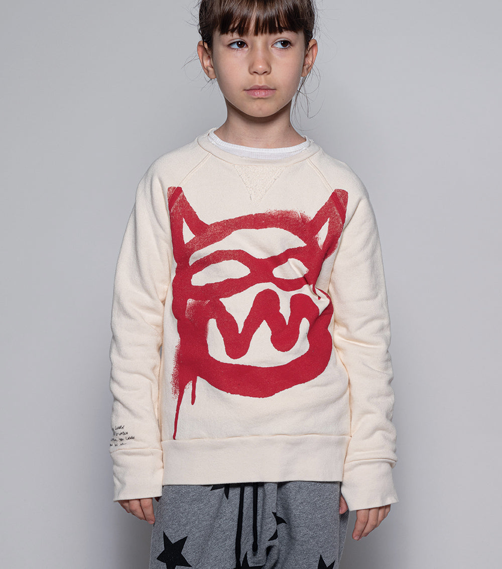 Kid | Mischief Cat Sweatshirt | Natural