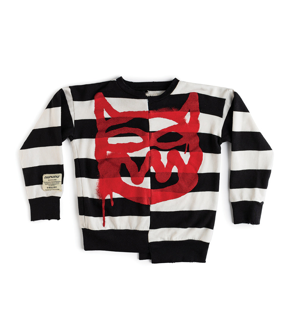Kid | Mischief Cat Sweatshirt | Stripes