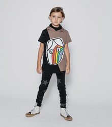 Kid | Rainbow Dude Ninja Shirt | Black x Earth Brown