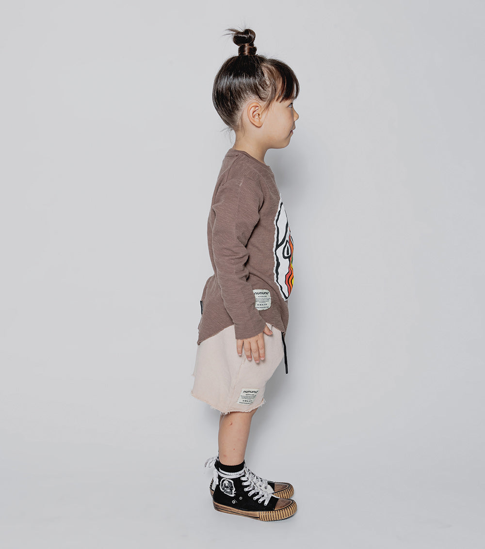 Kid | Rainbow Dude Patch Shirt | Earth Brown