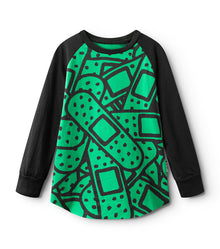 Kid | Bandaid Baseball Shirt | Moss Green