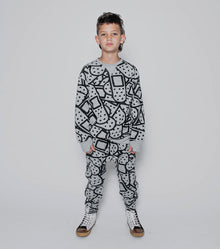 Kid | Light Bandaid Baggy Pants | Black
