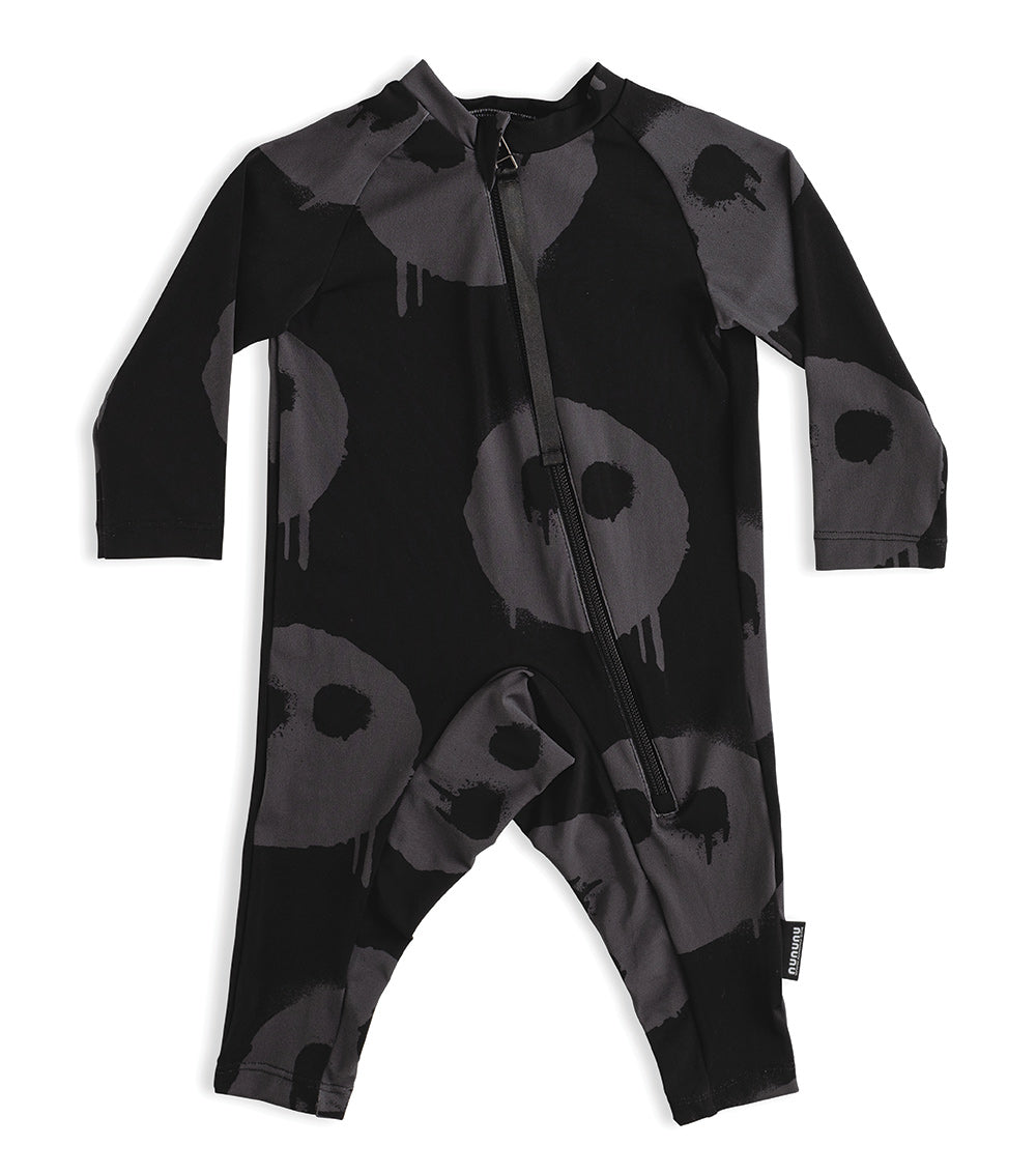 Kid | Melting Masks Swim Overall | Black