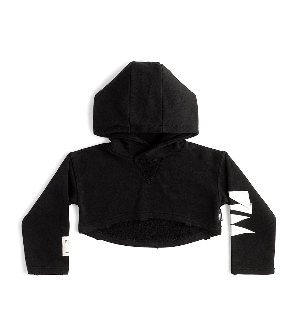 Kid | Cropped Hi-Lo Hoodie | Black
