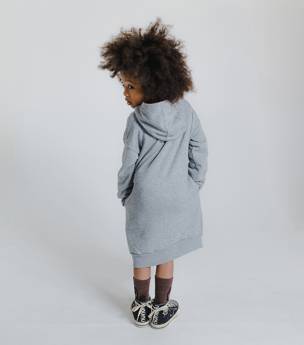 Kid | Goofy Skull Hooded Dress | Black