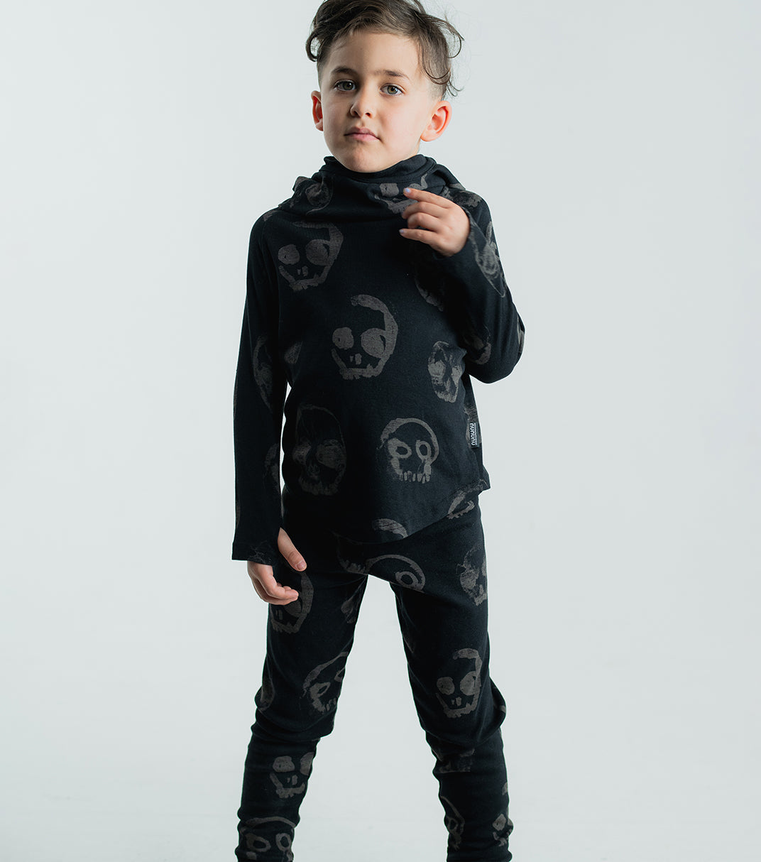 Kid | Faded Skulls Leggings | Stone