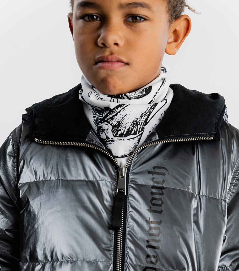 Kid | Moon Inked Down Jacket | Silver