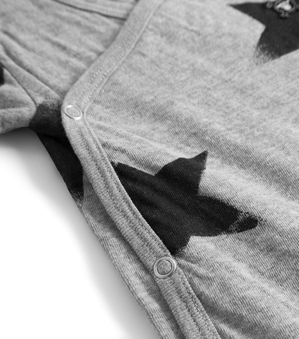 Newborn | Soft Faded Star Envelope Onesie | Heather Grey
