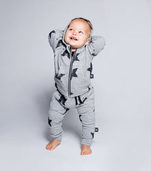 Newborn | Soft Faded Star Zip Hoodie | Heather Grey