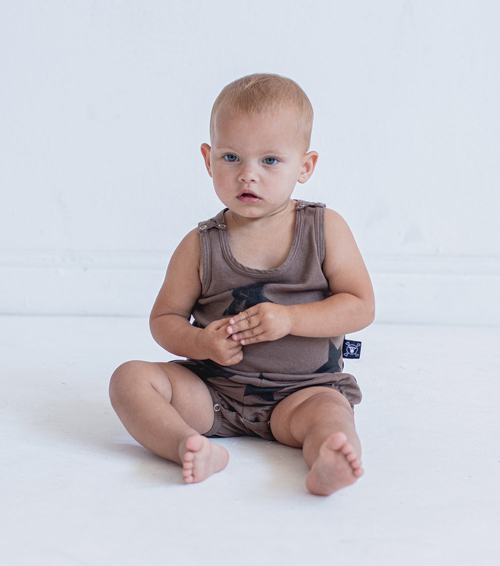 Newborn | Star Yoga Overall | White