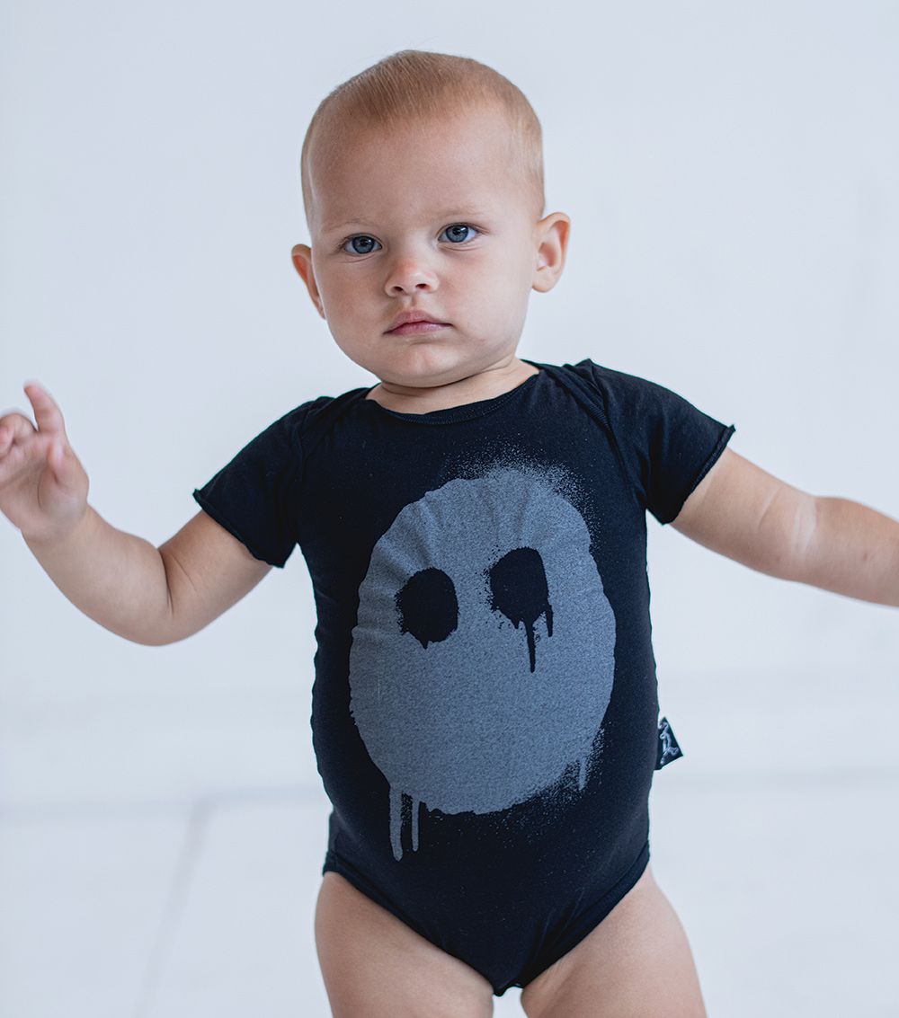 Newborn | Melting Mask Onesie | Heather Grey (V2)