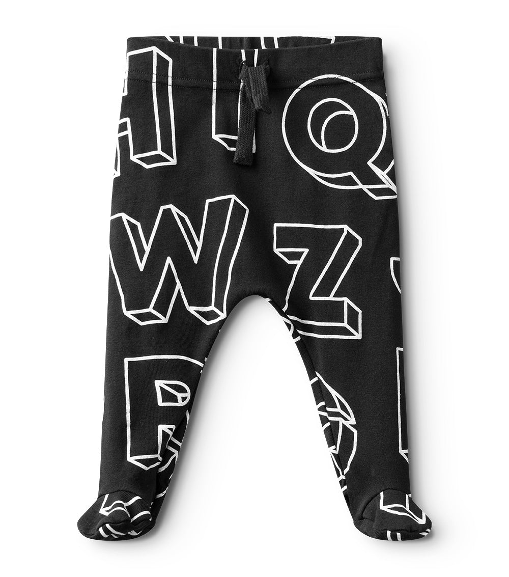 Newborn | A-Z Footed Baggy Pants | Black