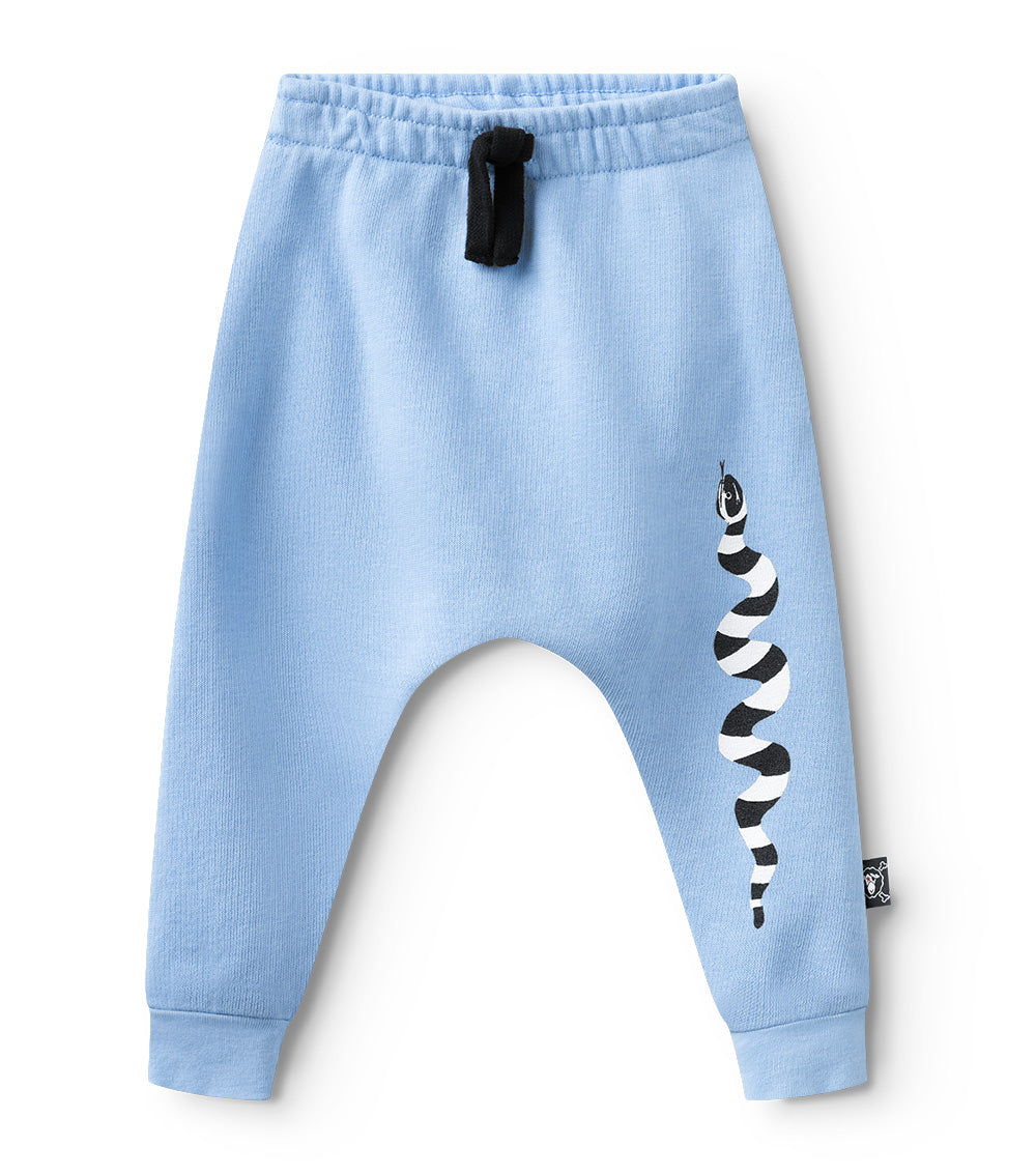 Newborn | Stripey Snake Baby Baggy Pants | Foggy Blue