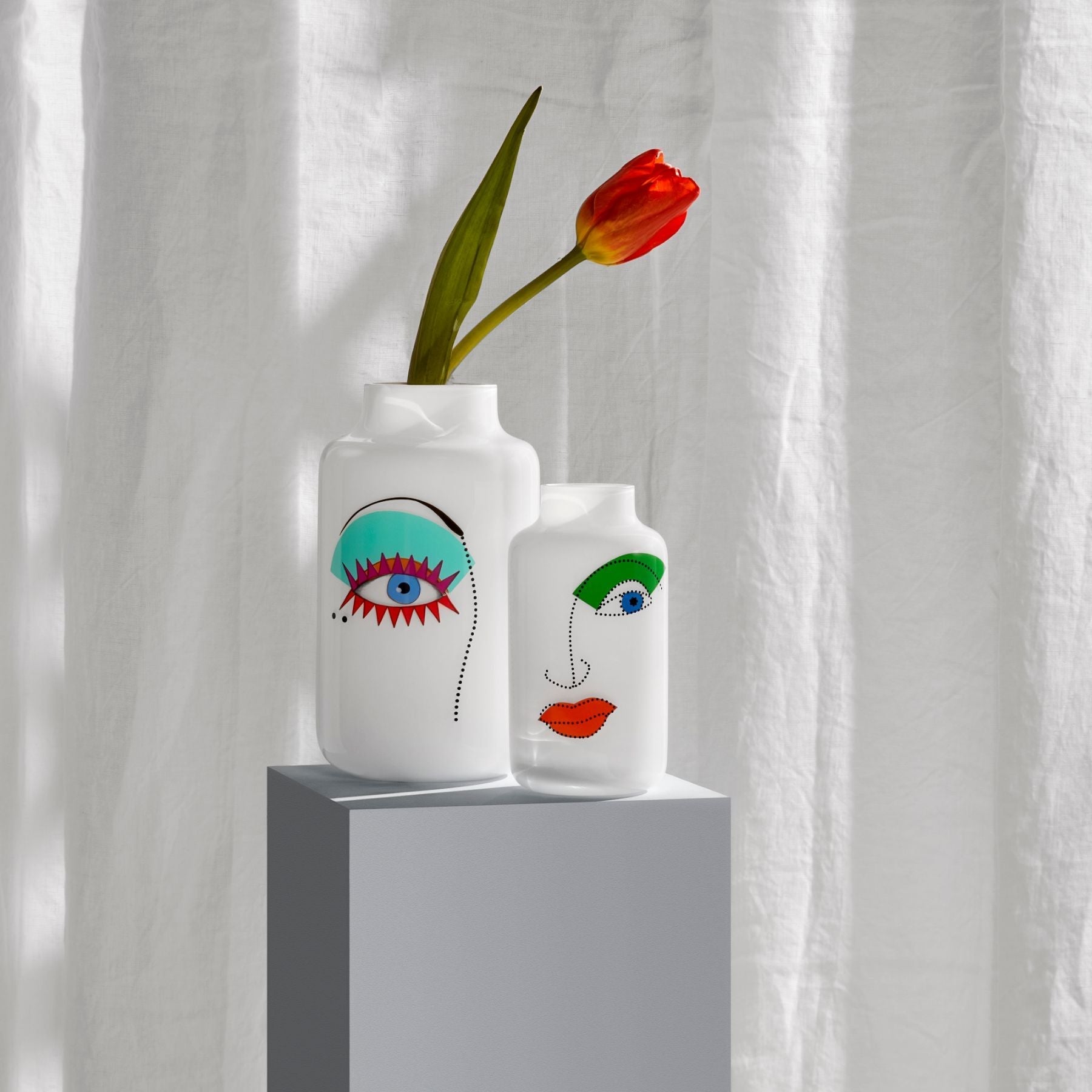 Rock And Pop Vase - Small | Opal White | Design 2