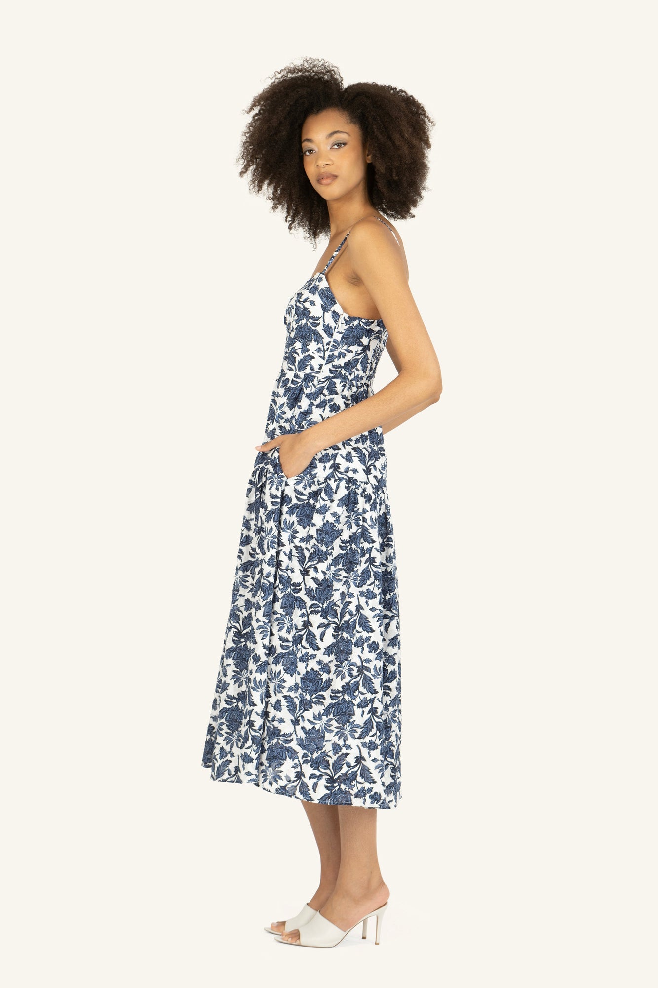 Nehru Dress | Blue Floral Print