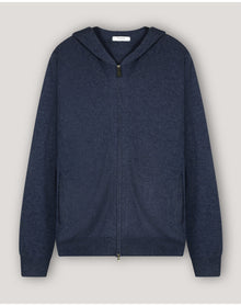 Nomad1942 | Men | Stuyvesant Zip Cashmere Hoodie | Denim