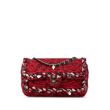 Chanel | Pre-Owned Medium Tweed Braided Charms Double Flap | Red